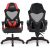 Fauteuil Gamer – AMSTRAD – AMS-309-BK – Noir & Rouge – Tissu en maille respirante – Coussin lombaire