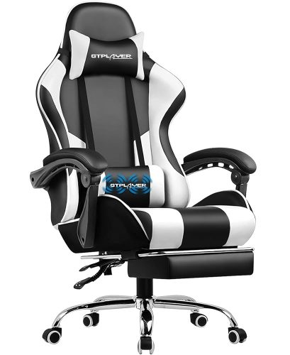 GTPLAYER Chaise Gaming, Fauteuil Gamer avec Massage Lombaire